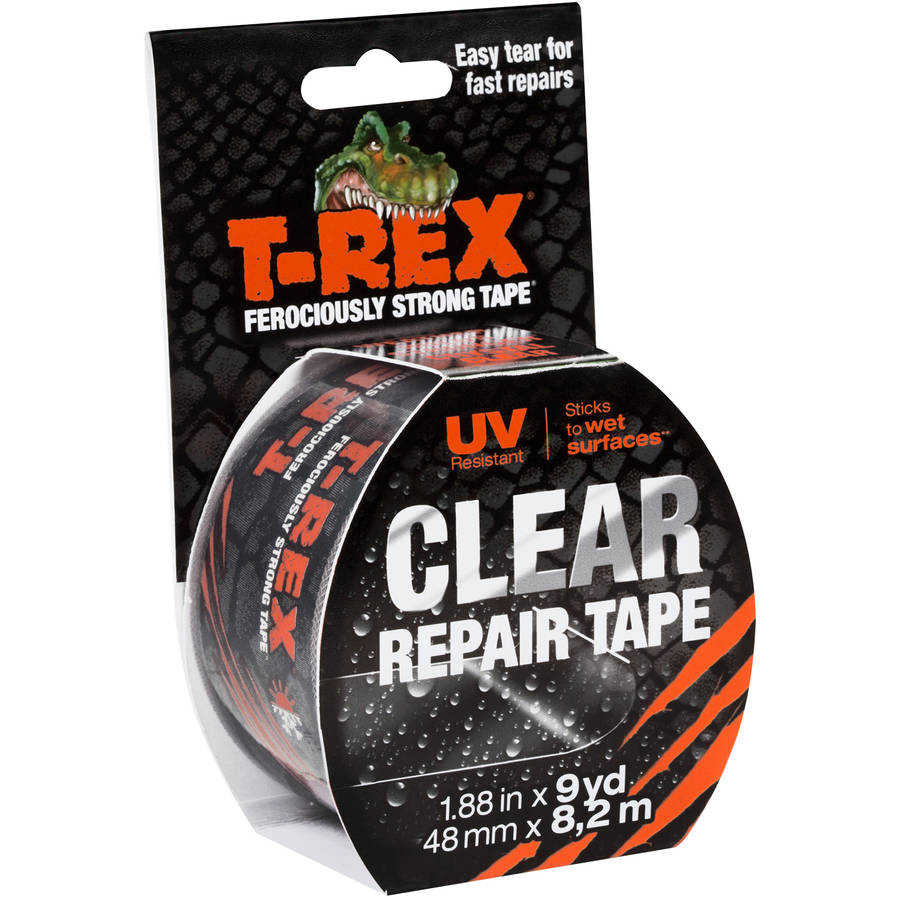 T-REX Ferociously Strong Repair Tape, 1.88' x 9 yds, Clear