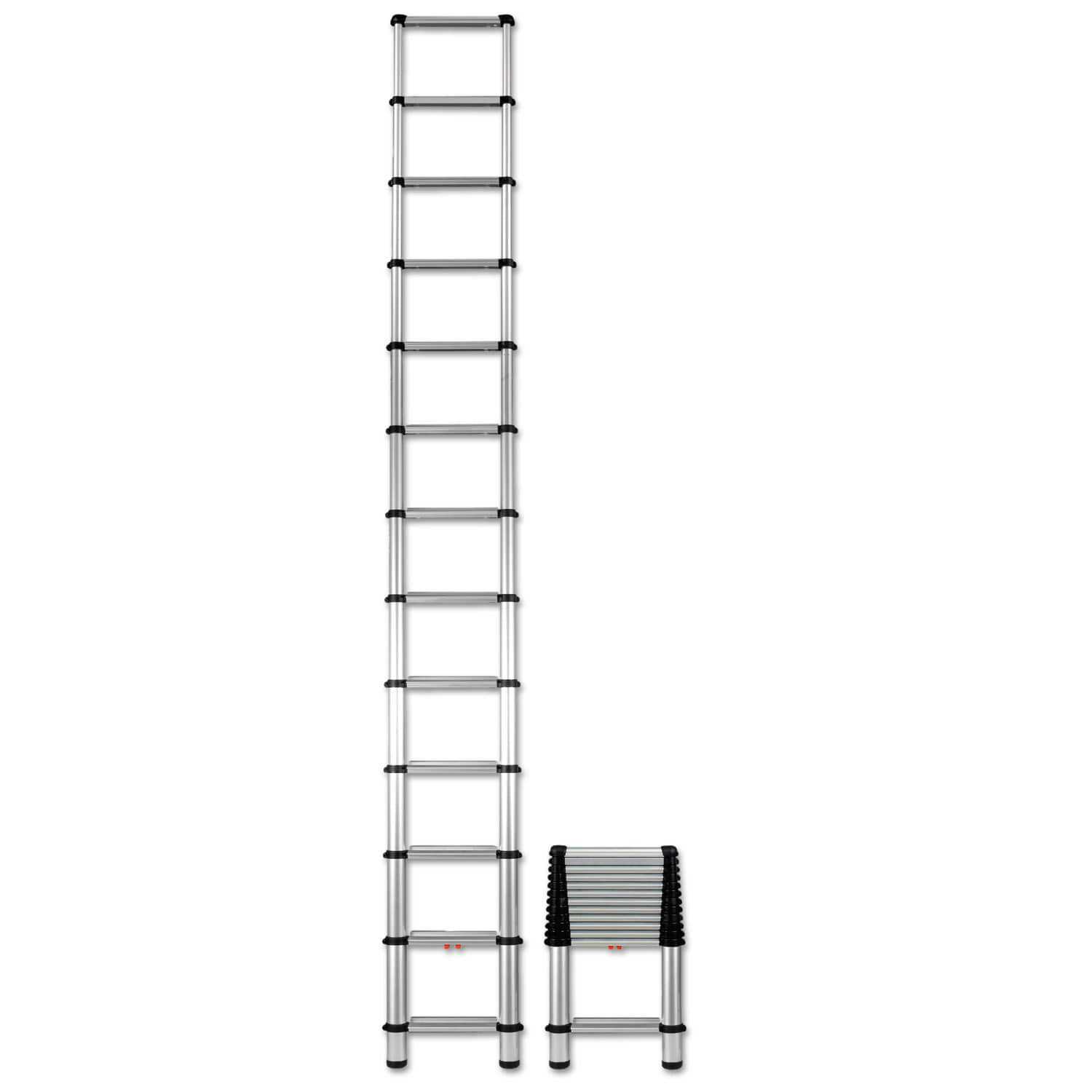 Telesteps 1600EP OSHA Compliant 16 ft Reach Professional Wide Step Telescoping Extension Ladder