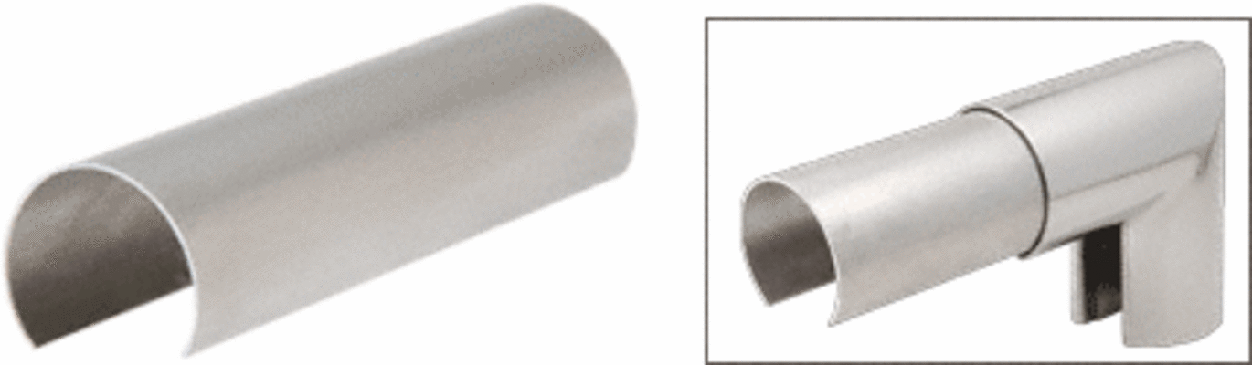CRL Stainless Steel 2-1/2' Connector Sleeve for Cap Railing, Cap Rail Corner, and Hand Railing