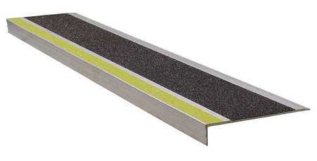 WOOSTER PRODUCTS 365YB3 Stair Tread, Yellow/Black, Extruded Alum