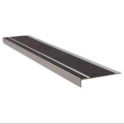 WOOSTER PRODUCTS 365BLA3-6 Stair Tread, Blk, Extruded Alum, 3-1/2 ft W