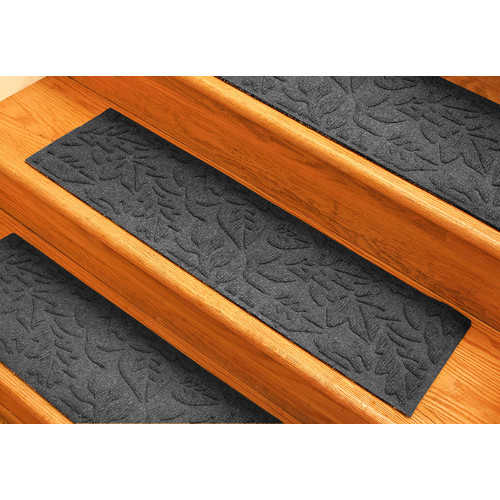 Bungalow Flooring Aqua Shield Charcoal Fall Day Stair Tread (Set of 4)