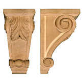 Acanthus Corbel - A15 - 010500T - Species Red Oak, Collection Acanthus, Height 6 1/2 in, Depth 3 3/4 in, Width 3 1/4 in
