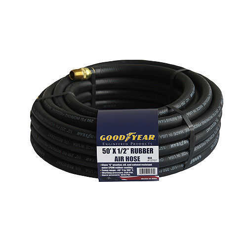 Good Year 50' x 1/2' Air Hose Rubber 50ft Compressed Air #12707 Goodyear Black