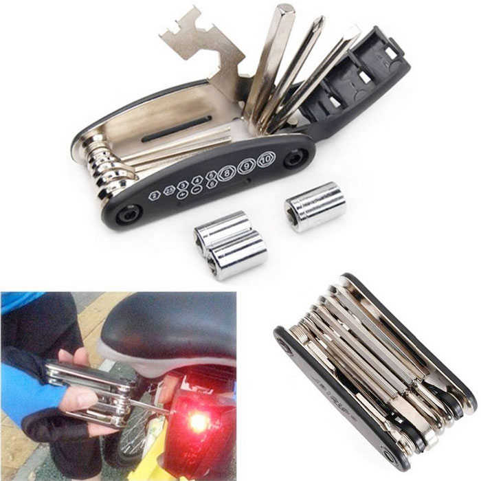 Felji Portable Bike Cycling Repair Tool Set Kit 16 in 1 Multi-function Steel
