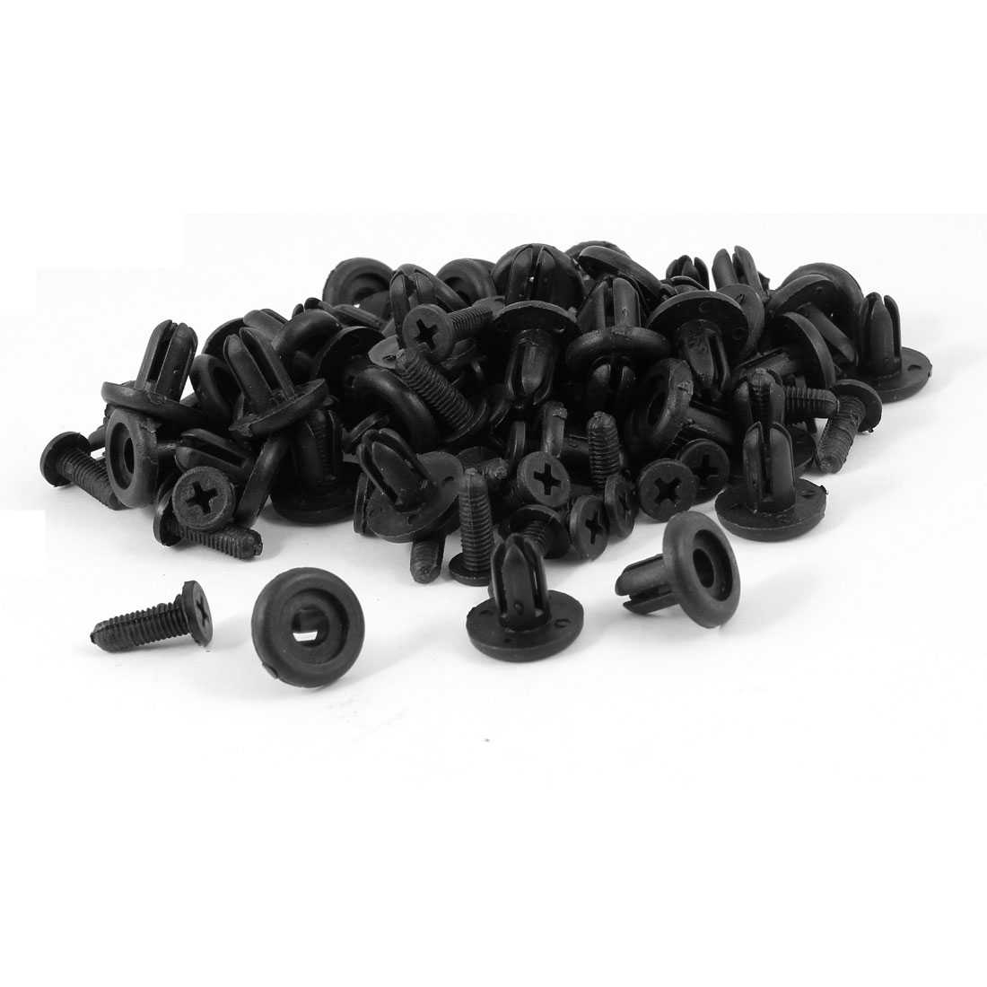50 Pcs Plastic Push in Type Fastener Rivets Fender Clips for 7.5mm Hole