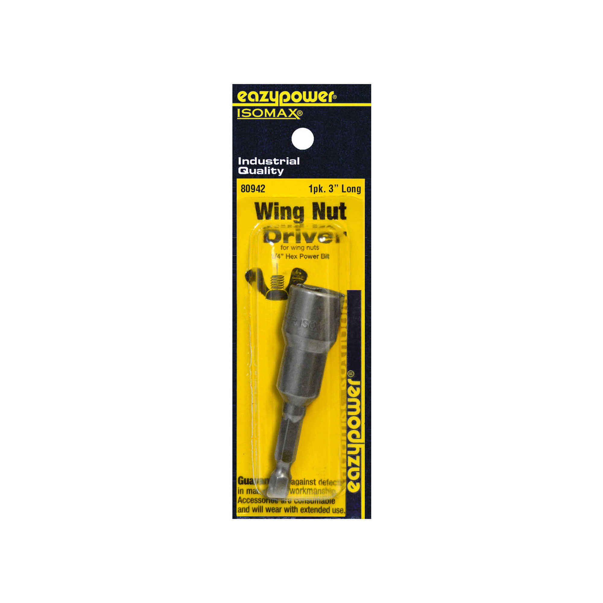 Eazypower Wing Nut Driver, 3', 1/4' Hex
