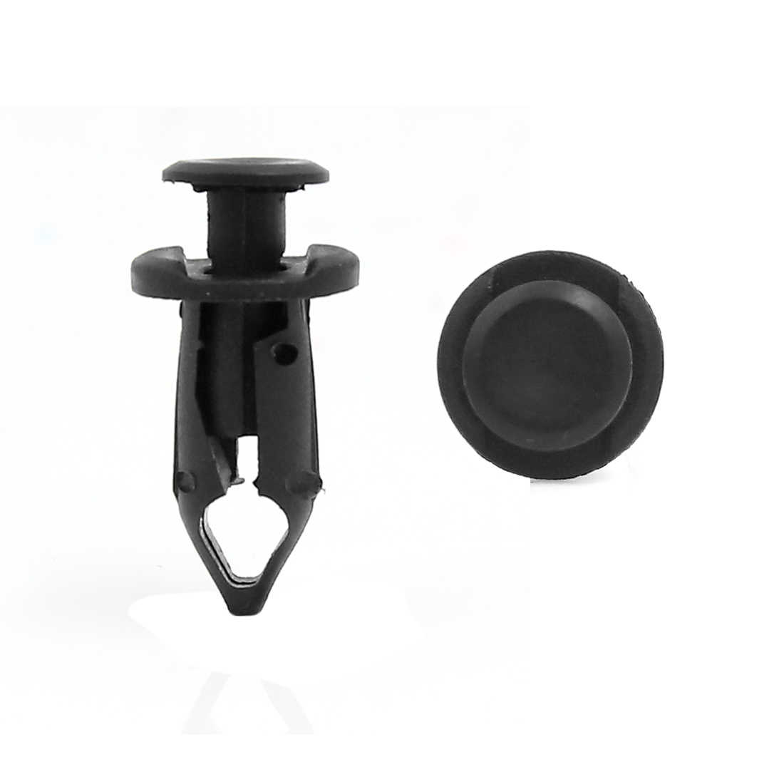 Unique Bargains 50Pcs Black Plastic Rivet Push Pin Type Trim Fastener Clips 9mm for Car