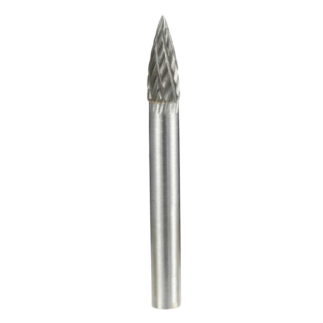 Double Cut Tungsten Carbide Rotary File 6mm Head 6mm Shank Pointed Tree Shape