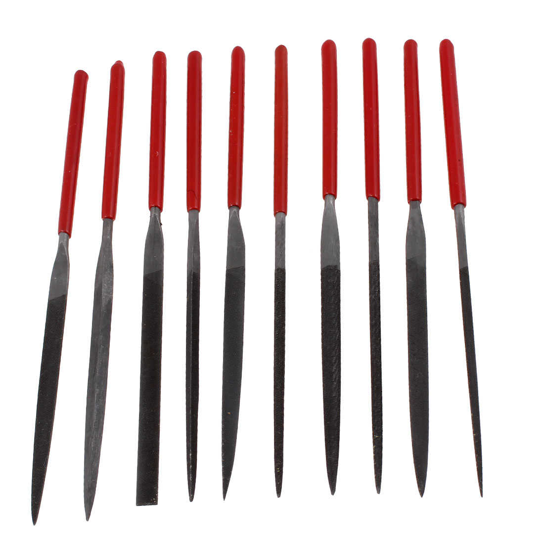 10 Pcs Gray Metal Shank Plastic Grip Checkering Needle Files for Woodworking