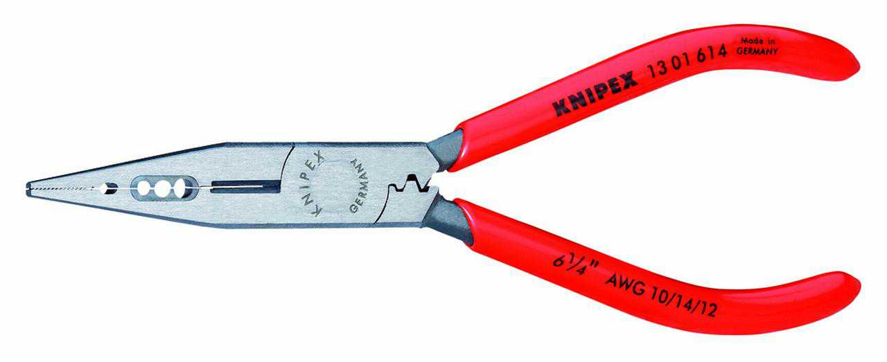 KNIPEX Tools 13 01 614, 6.25-Inch 4-In-1 Electricians' Pliers, AWG 10/12/14