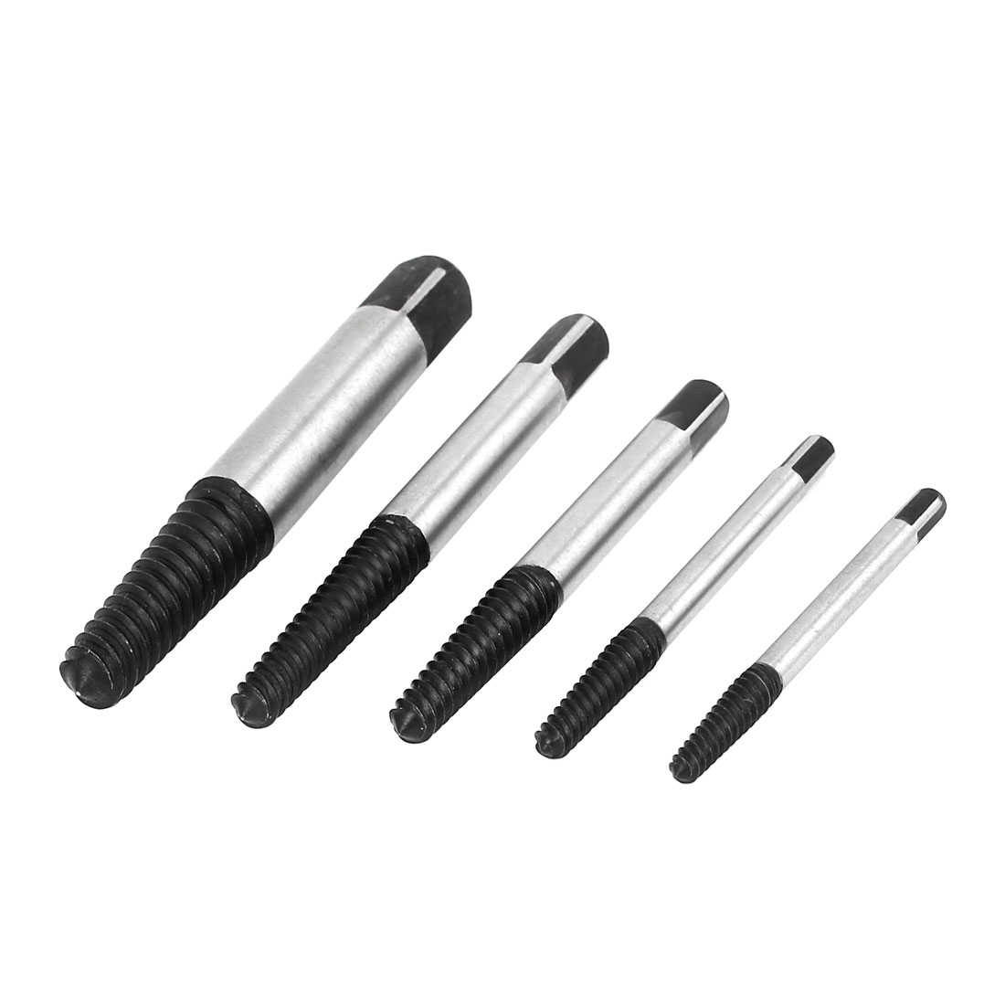 Unique Bargains 5pcs 4mm-18mm Screw Extractor Set Damaged Pipe Bolt Stud Remover Removal Tool