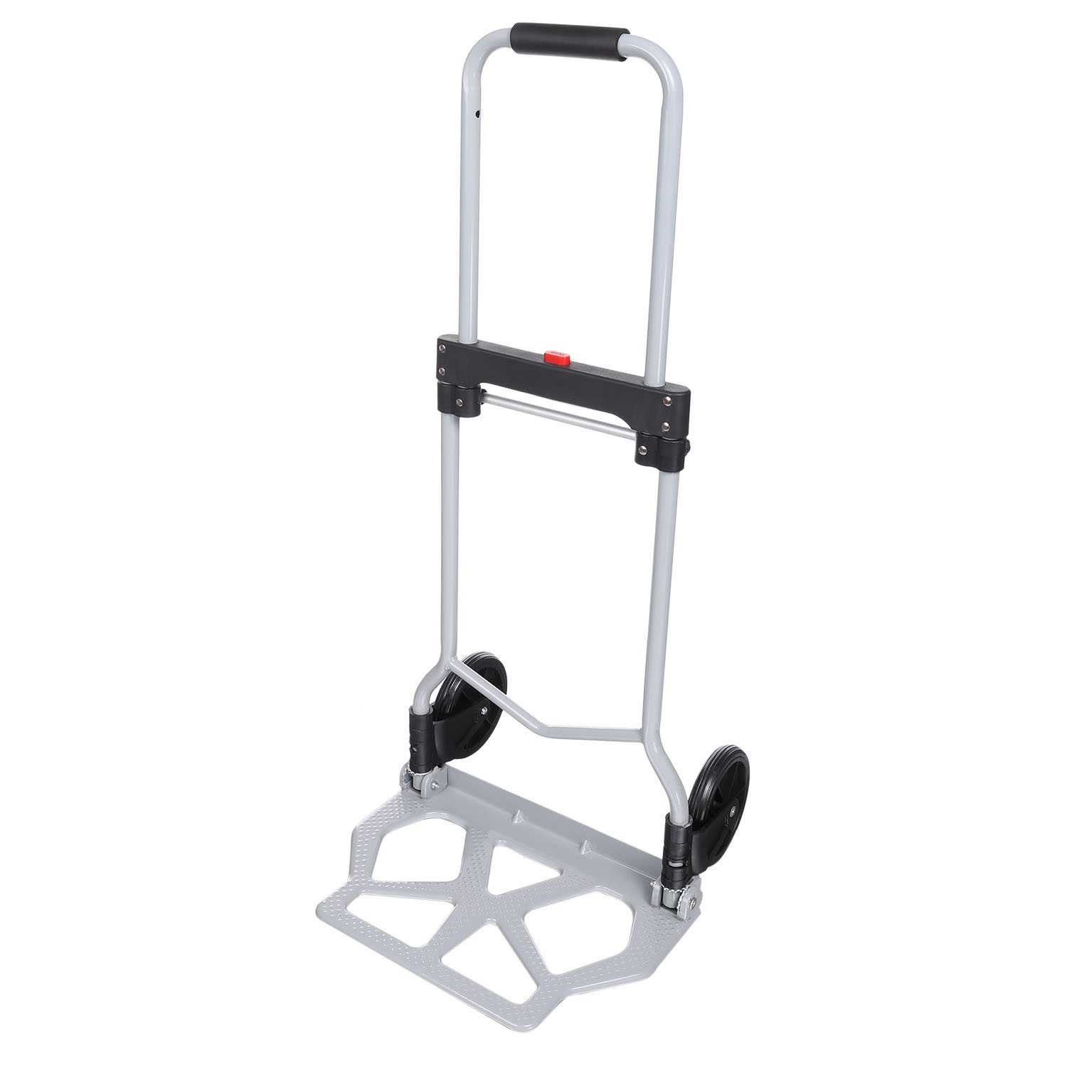 Portable Folding Hand Truck Dolly Luggage Carts, Silver, 220 lbs Capacity, Industrial/Travel/Shopping HDPML