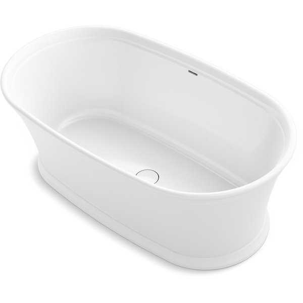 Kohler K-8333 Memoirs 66' Lithocast Freestanding Bath with Center Toe-tap Drain - White