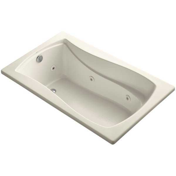 Kohler K-1239 Mariposa Collection 60' Drop In Jetted Whirlpool Bath Tub with Reversible Drain