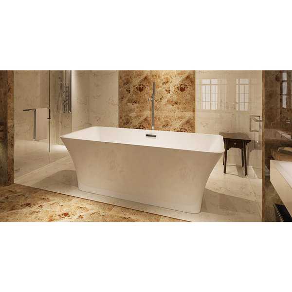 HelixBath Parva Freestanding White Acrylic 59-inch Bathtub