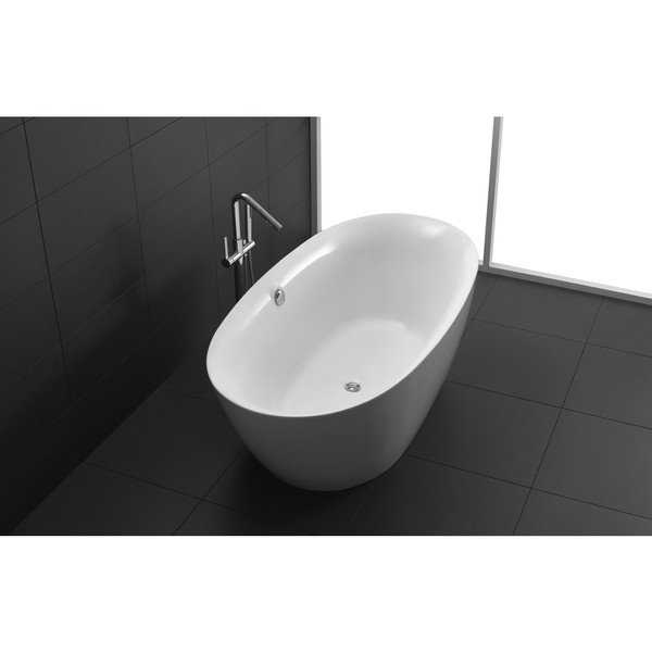 ANZZI Adze Series 5.9 ft. Freestanding Bathtub in White