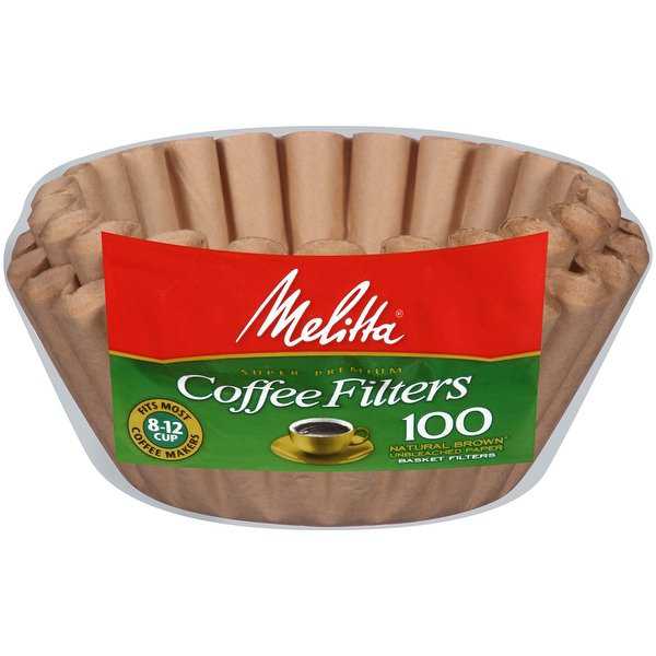 Melitta 8-12 Cup Basket Coffee Filters, Natural Brown, 100 Count