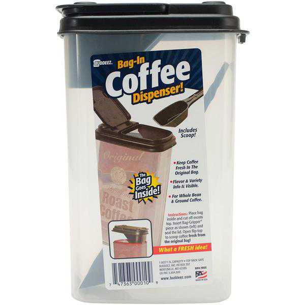 Buddeez 1.6qt Bag-In Coffee Dispenser W/Scoop - 8.5 X5.25 X3.75