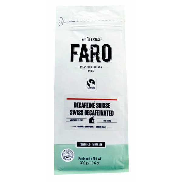 Faro Swiss Decaffeinated Medium Roast 10-ounce Organic Fair Trade Ground Coffee